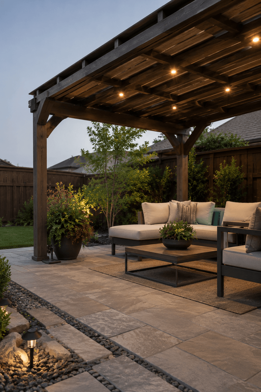Custom concrete patio