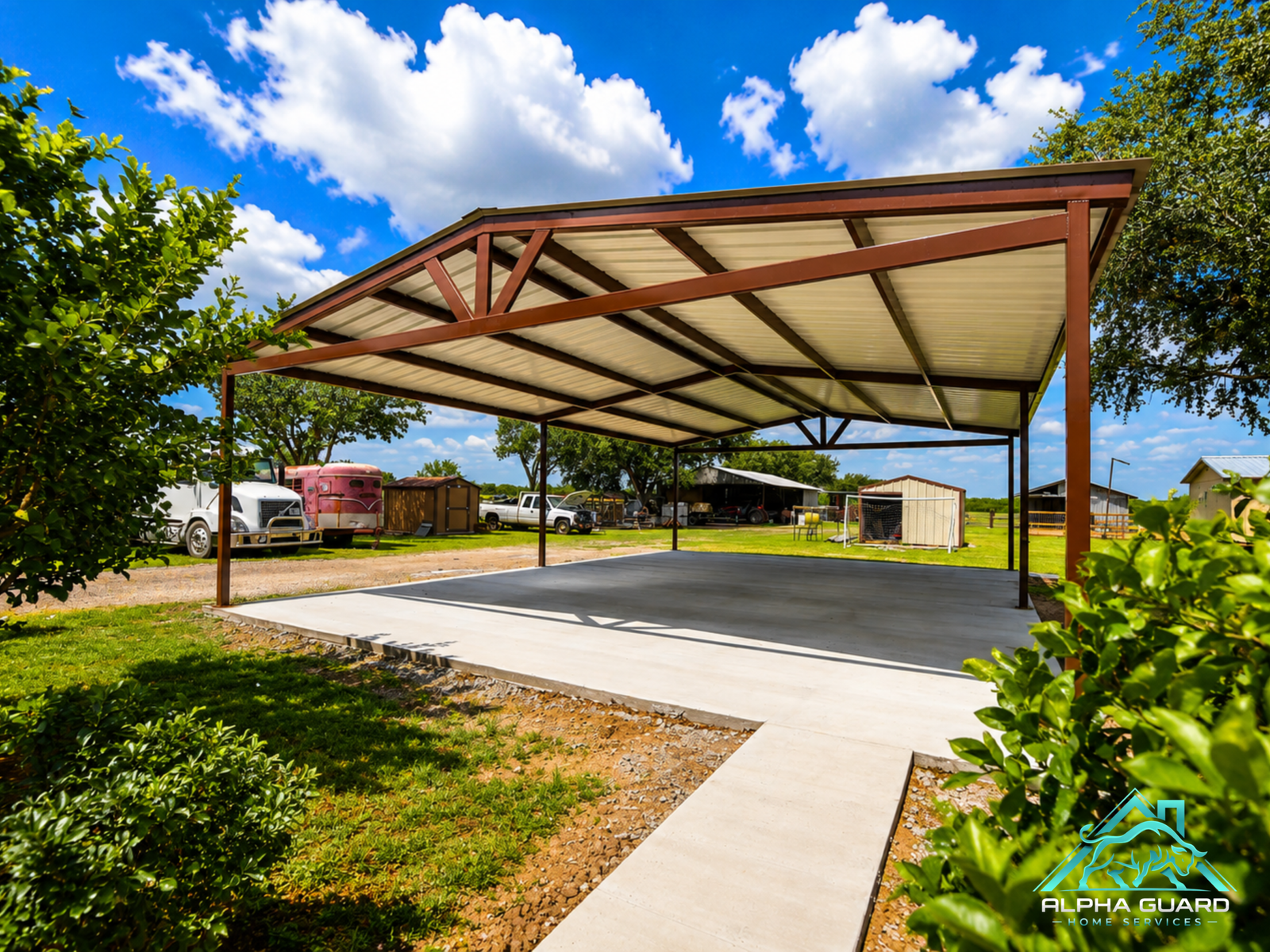 Custom steel carport