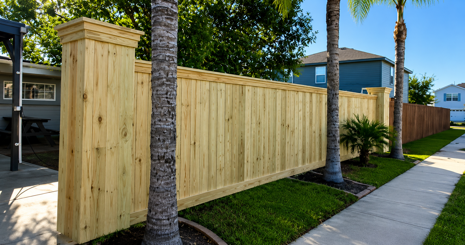 Custom wood privacy fencing