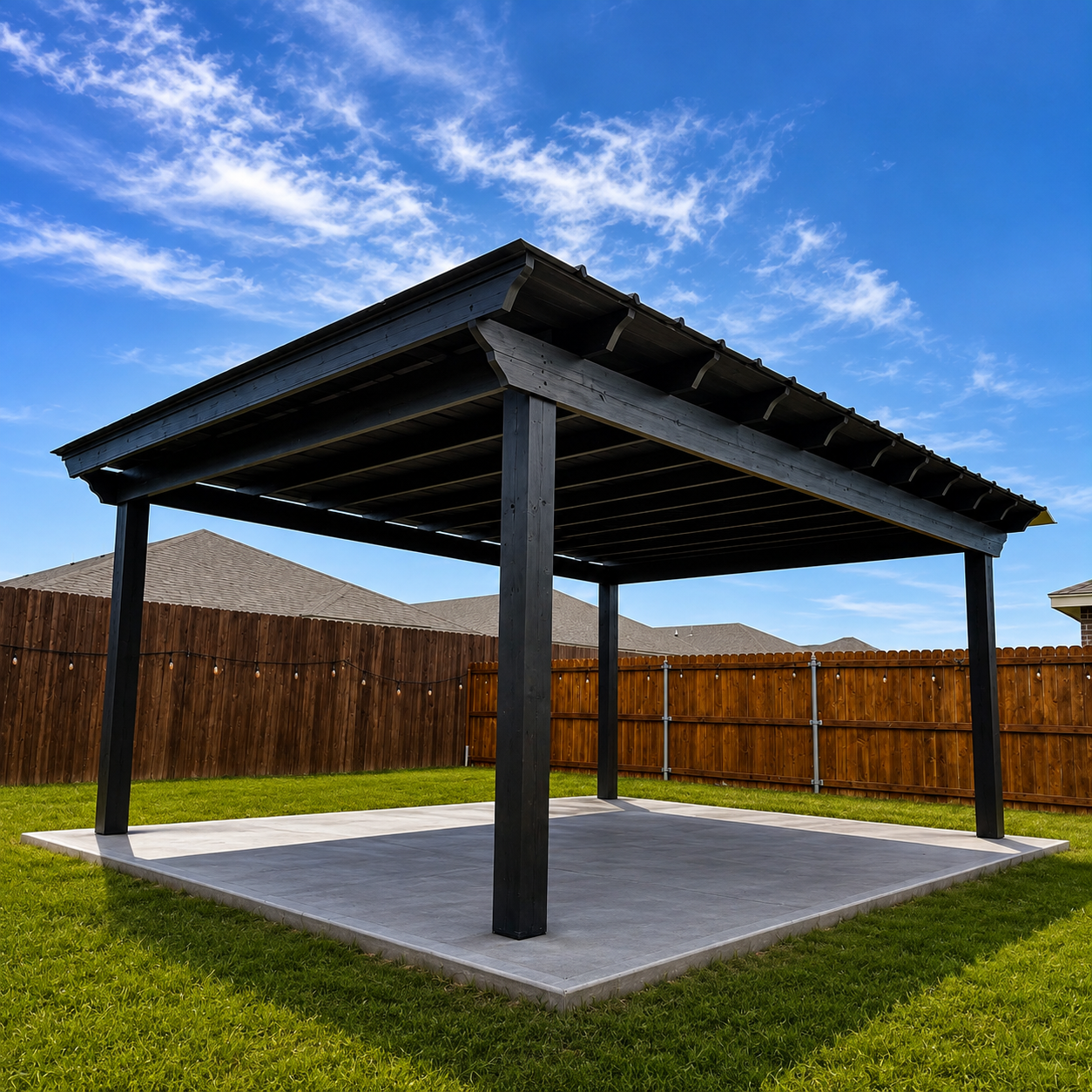 Custom backyard pergola